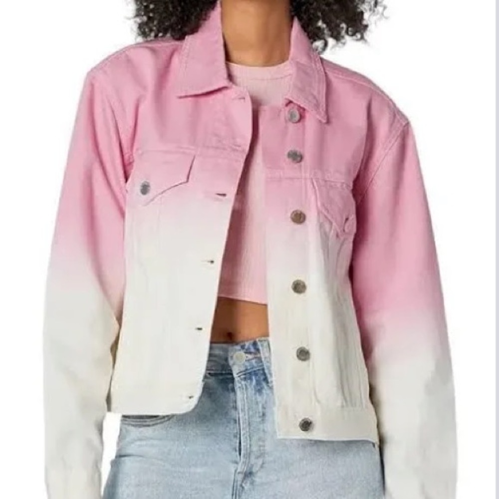 Blank NYC Pink Dip-Dyed Denim Jacket NWT Size S